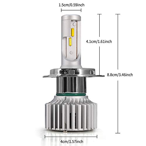 H4 9003 HB2 LED Headlight Bulb Hi/Low Beam 3 Color Canbus Conversion Kit Adjustable Beam Extremely Bright For Car Vehicles Truck Replacement(Pack of 2) - Thumbnail 2