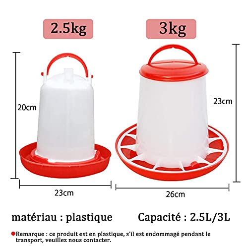 Anjing Futterautomat Hühner 3 kg und Hühnertränke 3l, Futterspender Hühner und Tränke Set für Hühnerfutter,Automatische Wassertränke,Hühner Futtertrog Set,Zubehör Zucht, Farming – Bild 3