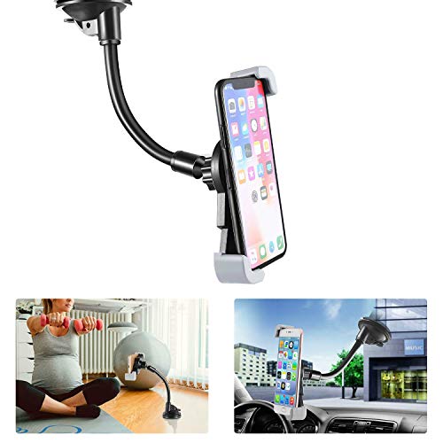 Universal Air Vent Car Mount Phone Holder for GPS with Suction Pad, Rotatable Cup Holder, Adjustable & Diagonal Clamp, Compatible with iPhone Xs Max R X 8 Plus 7 Plus 6S Samsung Galaxy S9 S8 - Thumbnail 7