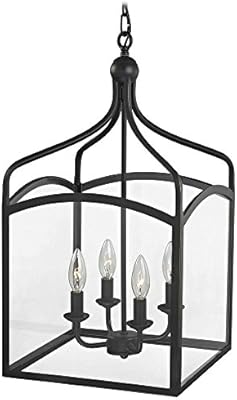 Preston Large Square Lantern Pendant Entryway Light Amazon Com
