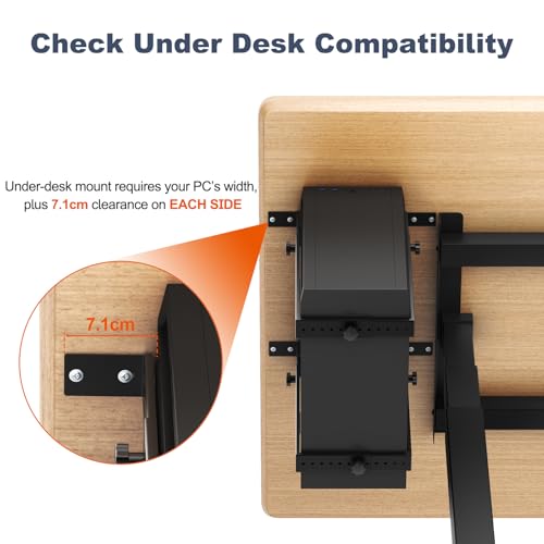 PUTORSEN Under-desk PC holder for computer cases - up to 35 kg load capacity, space-saving mounting for desks, universal and stable
