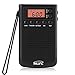 AM/FM Battery Operated Portable Pocket Radio, Small Digital Stereo Radio with Alarm Clock, Snooze Function and 3.5mm Headphone Jack for Walking, Travel