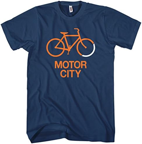 Smash Vintage Men's Bike Motor City Detroit T-shirt - Navy, XX-Large