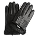 Sandory Men's Luxurious Genuine Leather with Rabbit-Fur Lined Gloves Medium Black Fur