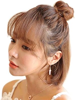 Duxinlin Wig Hair Bag Real Hair Straight Hair Ring Fluffy Cute