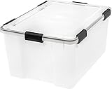 IRIS Weathertight Buckle-Up Storage Box, 62.8 QT, 4 Pack