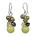 NOVICA Artisan Handmade Cultured Freshwater Pearl Peridot Cluster Earrings Crafted Beaded Multigem .925 Sterling Silver Citrine Garnet Yellow Dangle Thailand 'Freshness'