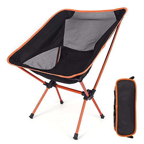 Diealles Shine Folding Camping Chair, Portable Ultralight Folding Chair with Carry Bag, Camping Chairs for Outdoors, Garden, Beach, Fishing, Picnic, Travel, Black
