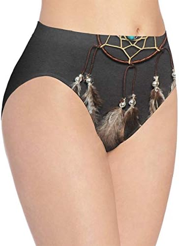 yujiasuliao Womens Underwear Brown Turquoise Stone Dream Catcher Special Bikini Brief Hipster Panties