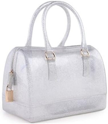 Small Ants The New Medium Jelly Bags Of Candy Color Transparent Crystal Handbag Handbag Women's Package (Silver)