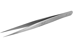 LASHVIEW Lash Tweezer, Vetus Straight Pointed Eyelash Tweezers for Profissional Grafting Eyelash Extension, Stainless Steel Needle Nose Tweezers for Lash Extension Stickers Precision Electronics, ST12