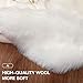 Villsure Faux Fur Cushion, Super Soft Sheepskin Seat Cover White Rugs Car Sofa Chair Pet Pad Throw Area Rug for Auto Office Kitchen Home, 18x18 inch