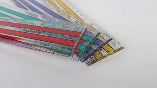 6 inch (15 cm) Premium Quality Transparent Plastic Ruler Pack of 12