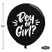 BIG REVEAL CO. Gender Reveal Balloon | Includes: Two Giant 36 inch Black Balloons with Pink & Blue Heart Shape Confetti and 24 Gender Reveal Party Stickers | Perfect Boy or Girl Baby Announcement Kit