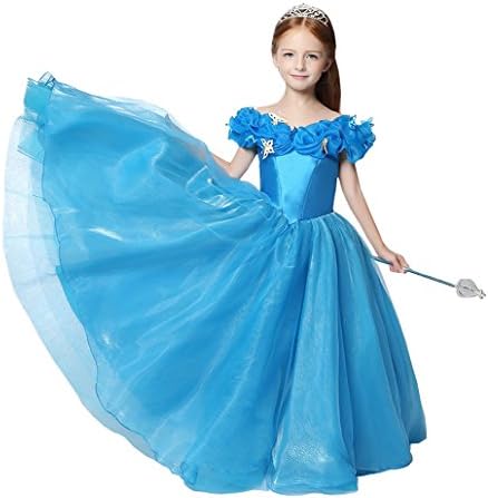 Fanny Girls 2017 Cinderella Pageant Dresses Ruffle Butterfly Flowers Organza Princess Party Wedding Dress For Girls Royal Blue 9
