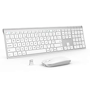 Wireless-Rechargeable-Keyboard-Mouse-Jelly-Comb-KUS015F-24G-Full-Size-Ultra-Slim-Keyboard-Mouse-Set-Combo-QWERTY-UK-Layout-for-PC-Computer-Laptop-Silver-and-White Wireless Rechargeable Keyboard Mouse, Jelly Comb KUS015F 2.4G Full Size Ultra Slim Keyboard & Mouse Set Combo QWERTY UK…