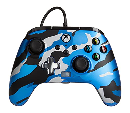 Manette Filaire Améliorée Powera Pour Xbox – Metallic Blue Camo, Manette De Jeu, Manette De Jeu Vidéo Filaire, Manette De Jeu, Xbox Series X|S