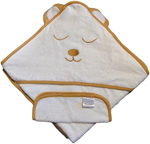 Akeekah 100% Bamboo Hooded Baby Towel and Baby Washcloths Set Unisex Bear Super Soft and Absorbent