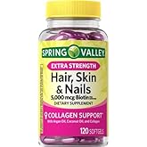 Spring Valley Extra Strength Hair, Skin & Nails Dietry Supplement 120ct 5000 mcg