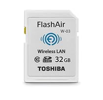 Toshiba 32GB FlashAir III Wireless SD Memory Card, White,(PFW032U-1CCW)