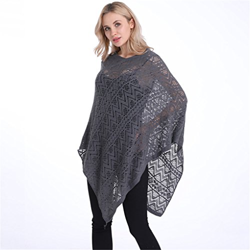 Leoparts Women Soft Knitted Pullover V Neck Batwing Poncho Cape Spring Sweater Cloak Shawl