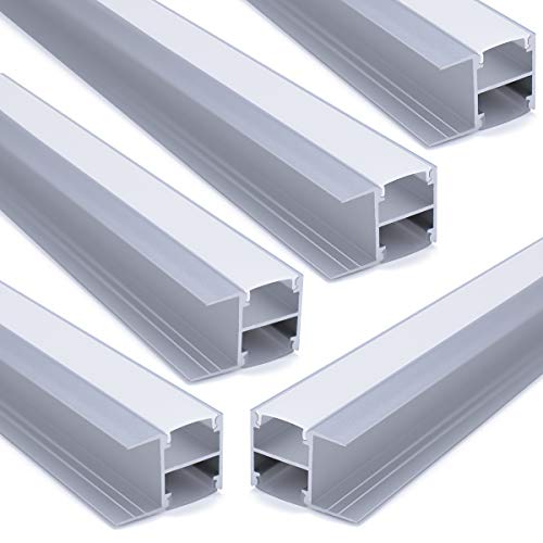 Muzata Up and Down Double Row LED Channel with White Cover Lens,Silver Aluminum Wall Profile Housing Muzata Up and Down Double Row LED Channel with White Cover Lens,Silver Aluminum Wall Profile Housing