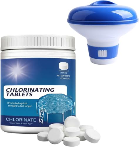Chlorine Tablets for Pool, Swimming Pool Chlorine Dispenser Cleaning Kit,Purifier Tablets,Clean Slow Dissolving Chlorine Tabs, Prevents Bacteria & Algae(large tablet)