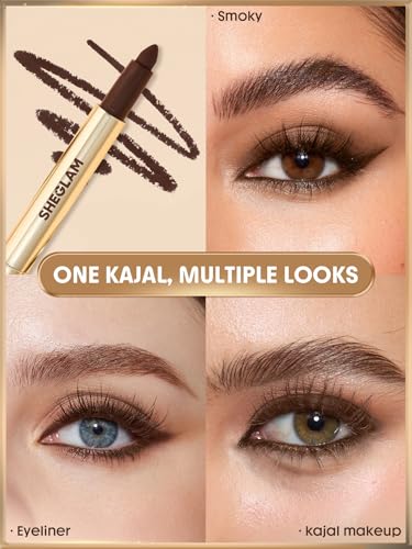 SHEGLAM Bold Moves Cream Eyeliner Pencil – Waterproof Kohl Eyeliner, Smooth Cream Formula, Long-Lasting Smudge-Resistant Eye Liner with Built-In Sharpener & Rich Color Payoff (Brown)