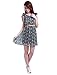 Allegra K Women Stretchy Self Tie Bowknot Shoulder Flower Print V-Neck Dress