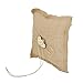 FENICAL Burlap Wedding Ring Pillow Bridal Ring Bearer Pillow Cushion with Wood Double Heart 18x18cm
