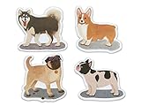Lovely Dog Shaped Self-Stick Notes, Scratch Pads, 4 Pads/Pack, 30 Sheets/Pad (Lovely Dog)