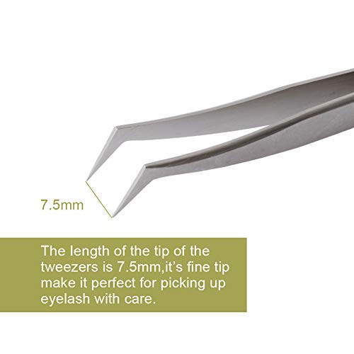 Volume Tweezers, for 3d 6d Volume&Made Rapid Bloom Lashes Fans Eyelash Extensions Tweezers Volume Curved Point Stainless Steel Precision Anti Static Professional Lash Extension Tweezers Leather Pack - Thumbnail 3
