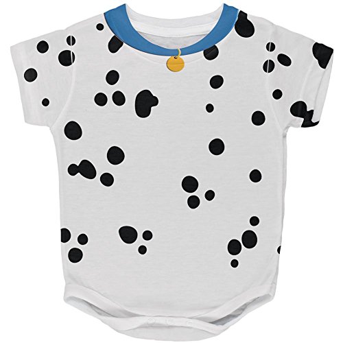 Halloween Dog Dalmatian Costume Blue Collar All Over Baby One Piece
