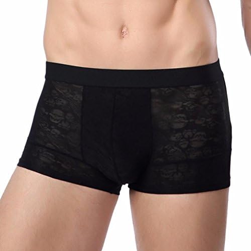 Muium Mens Sexy Underwear Bamboo Fiber Modal Pants Underpants Solid Slim Lace Briefs Panties