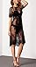HOMEY INN Women’s Fashion Perspective Lace Swimwear Blouse Short Sleeve Lace Dress (S, Black1)