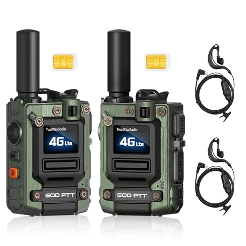 GORLDPTT Radios Walkie-Talkie Globales 4G PTT, Alcance Ilimitado, Tarjeta SIM Incluida, Radios Portátiles de Larga Distancia para Familia y Equipos de Trabajo (Green, 2-Pcs)