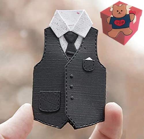Men's Clothes Die Cuts，Vest Tie Cutting Dies Cut Stencils for DIY Scrapbooking Photo Album Decorative Embossing Paper Dies for Card Making Templated — image 1