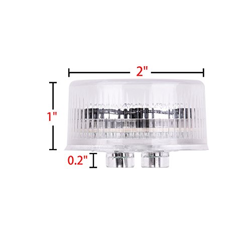 Catinbow 10 X LED Side Marker Light Amber/Clear Lens 2 Inch 9LED Round Trailer Marker Light for Truck RV Light - Thumbnail 6