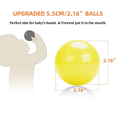 Wonder Space Soft Pit Balls, Chemical-Free Crush Proof Plastic Ocean Ball, BPA Free with No Smell, Safe for Toddler Ball Pit/ Kiddie Pool/ Indoor Baby Playpen, Pack of 100 (Yellow) - Thumbnail 2