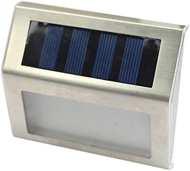 2 Pack Solar Light, 2 LED Solar Powered Wireless Stainless Steel Staircase Step White Light Stairways Path Landscape Garden Floor Wall Patio Lamp Modern Fixture TARGOPOP
