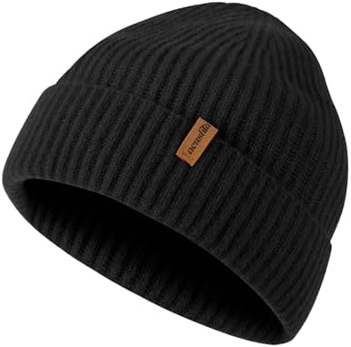 Gisdanchz Black Beanie Hat for Men Beenies Hats for Womens Winter