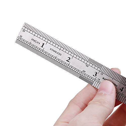 Juland 6 PCS Stainless Steel Ruler Office Metal Ruler with Convenient Storage Case Perfect Straight Edge for Easy Measurements - 6" /15CM - 20mm Wide x .0.5mmThick - Thumbnail 5