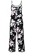 Casual Floral Printed Summer Jumpsuits for Women Sexy Beach Halter Sleeveless Lounge Long Pants Strap Jumpsuit Rompers (M, Black)