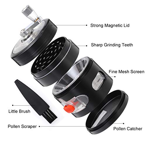 TIRIRS Hand Cranked Clear Herb Grinder Hand Spice Grinder With Drawer