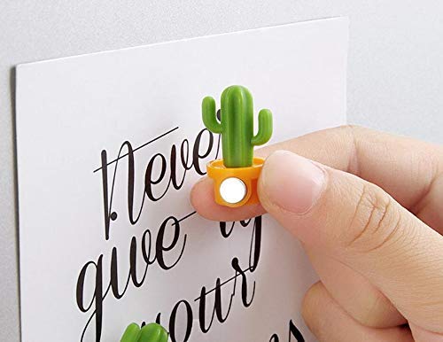 JMAF refrigerator magnet kitchen magnet office magnet whiteboard and dry cleaning board, lovely and colorful potted design (12 sets) (cactus)