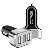 3-Port Car Charger ,THZY 6.6Amps 33W 3-Port Car Charger for Apple and Android Devices