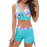 Nenadeer Women's 2 Piece Swimsuit Halter Top Floral