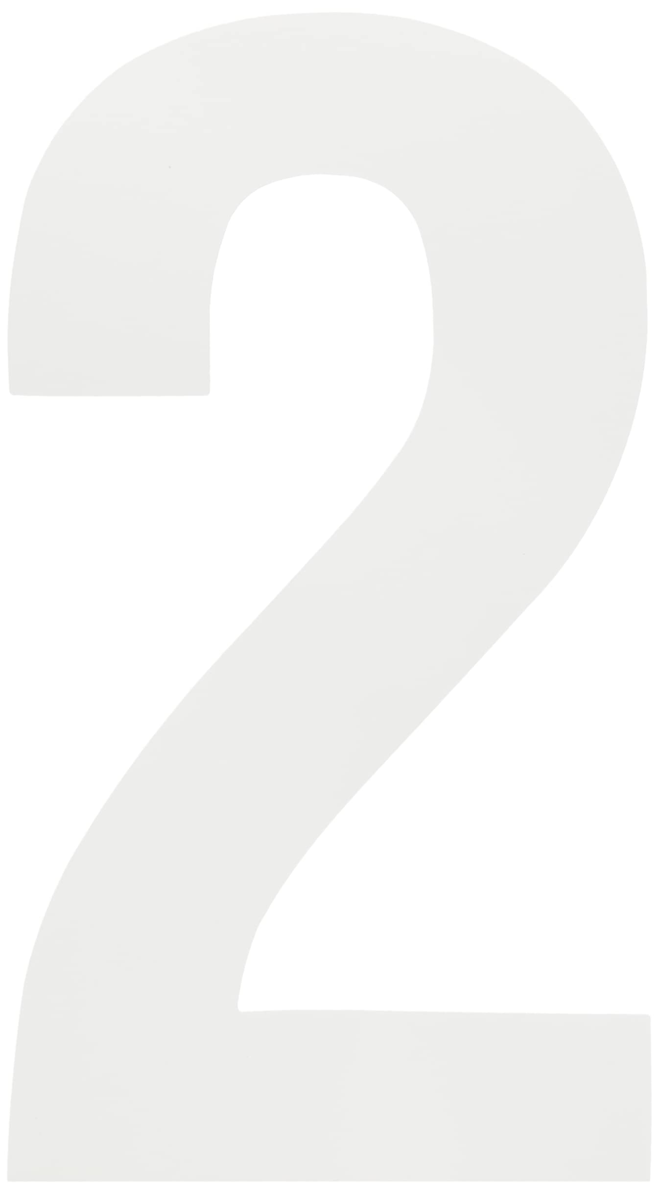 Merriway BH04241 (3 Pcs) White Vinyl Stick-On Wheelie Bin Post Box Crate Dust Bin Numbers, 150mm (6 Inch) Number 2 - Pack of 3 Pieces