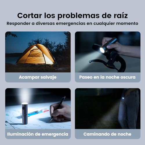 PHILIPS SFL1126 Linterna LED Recargable, Linterna Portátil con Silbato de Supervivencia, 300 Lúmenes Mini Flashlight, Multiusos para Lectura, Paseo de Perros, Emergencia