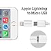[Apple MFi Certified] Avantree 2 Pack Micro USB to 8 Pin Lightning Adapter Converters for iPhone X 8 7 6 6s Plus 5 iPad iPod, Compatible with Apple iOS Devices - 2 Pack White